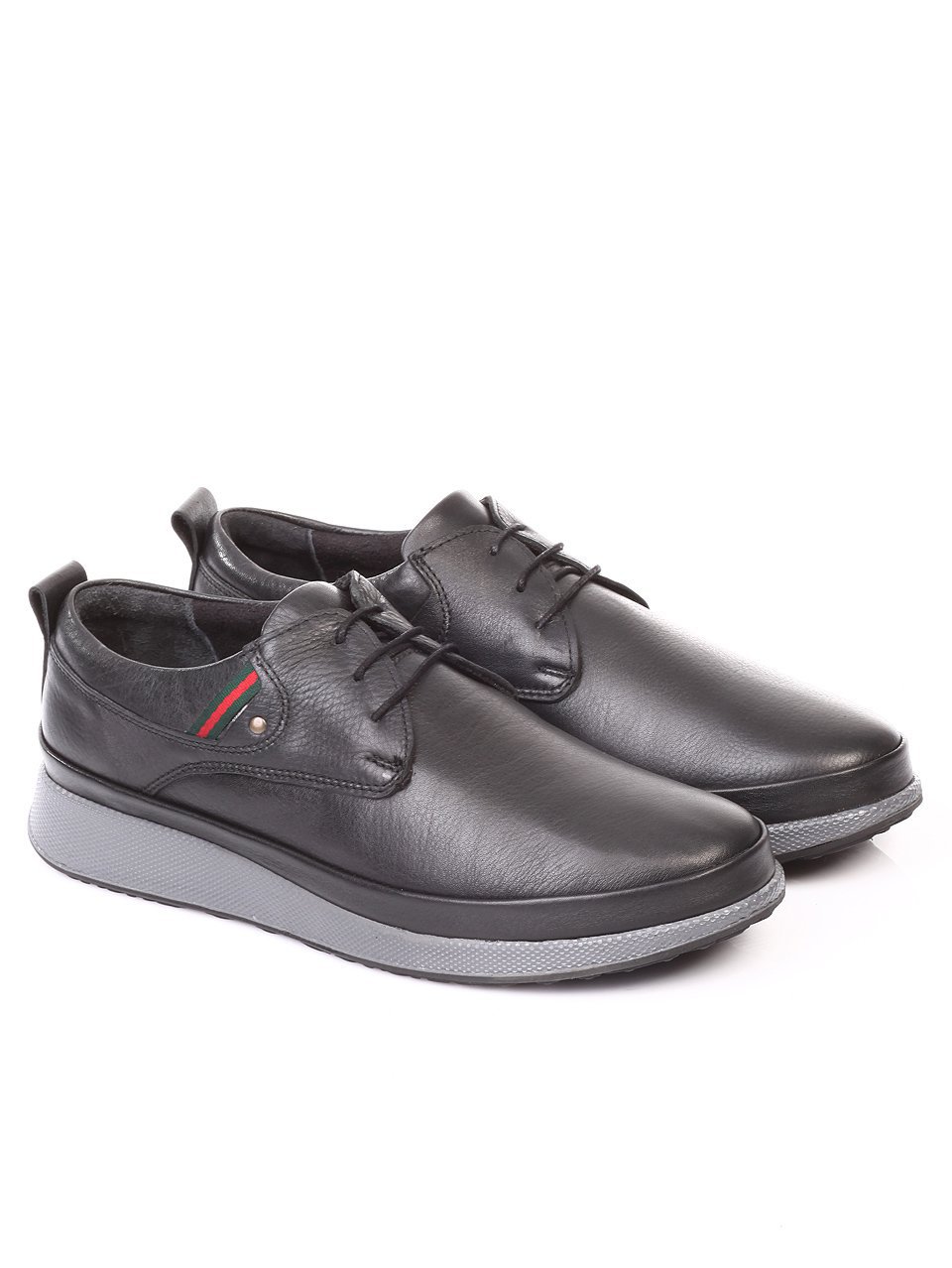Спортно-елегантни мъжки обувки от естествена кожа 7AT-171195 black