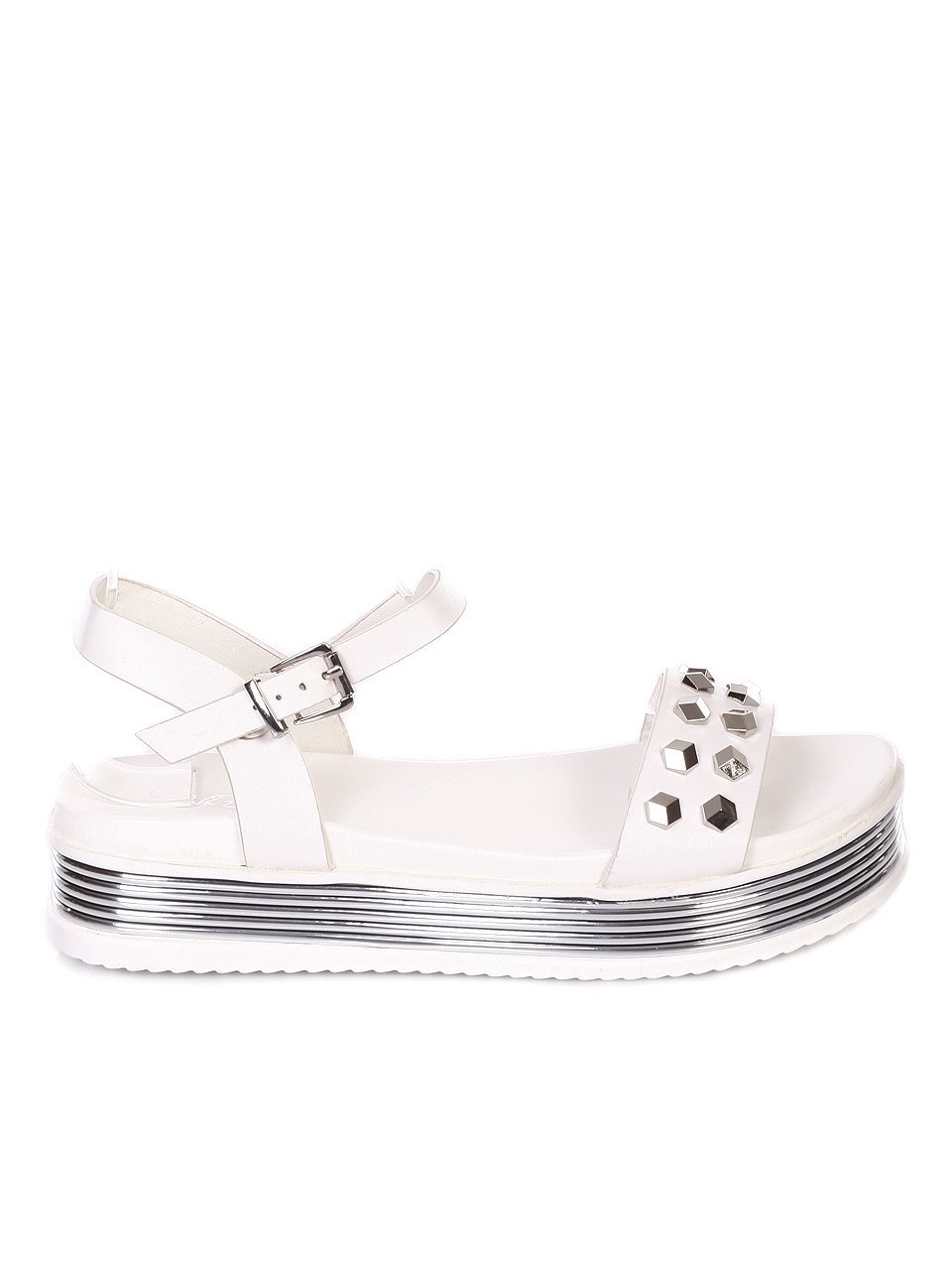 Ежедневни дамски сандали на платформа в бяло 4F-18327 white