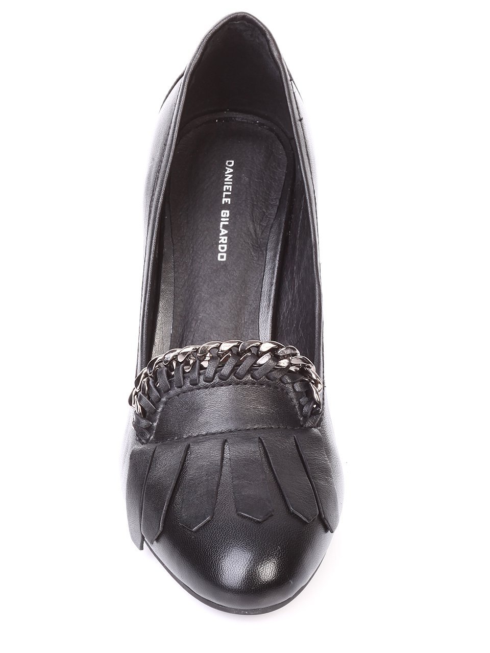 Ежедневни дамски обувки от естествена кожа на ток 3I-17767 black
