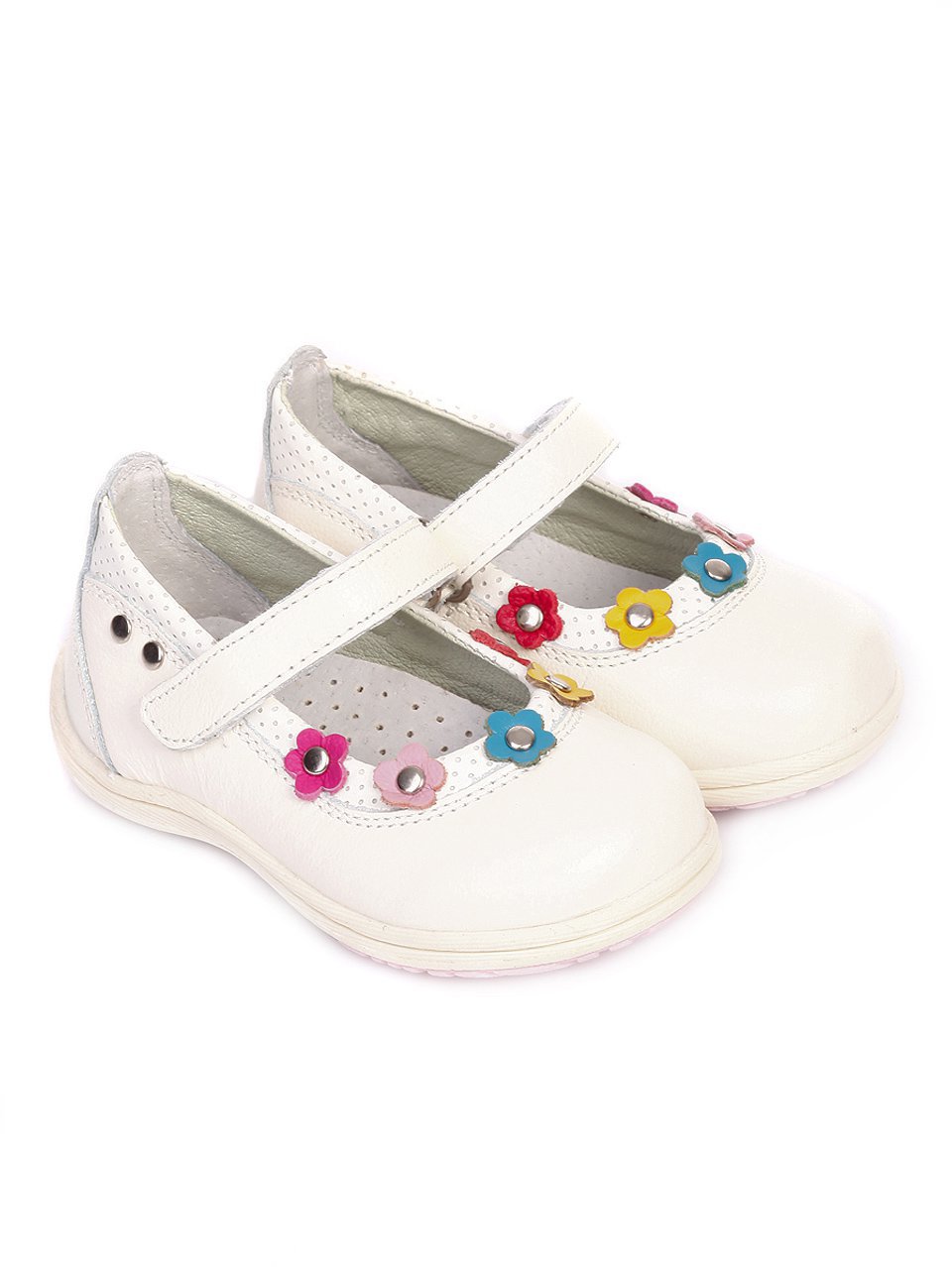 Ежедневни детски обувки от естветвена кожа 18K-17214 white