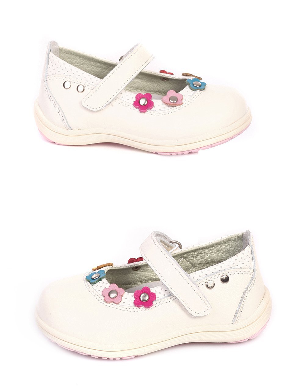 Ежедневни детски обувки от естветвена кожа 18K-17214 white