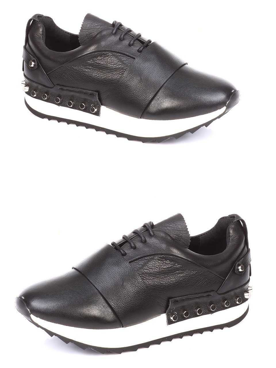 Ежедневни дамски обувки от естествена кожа 3I-17766 black