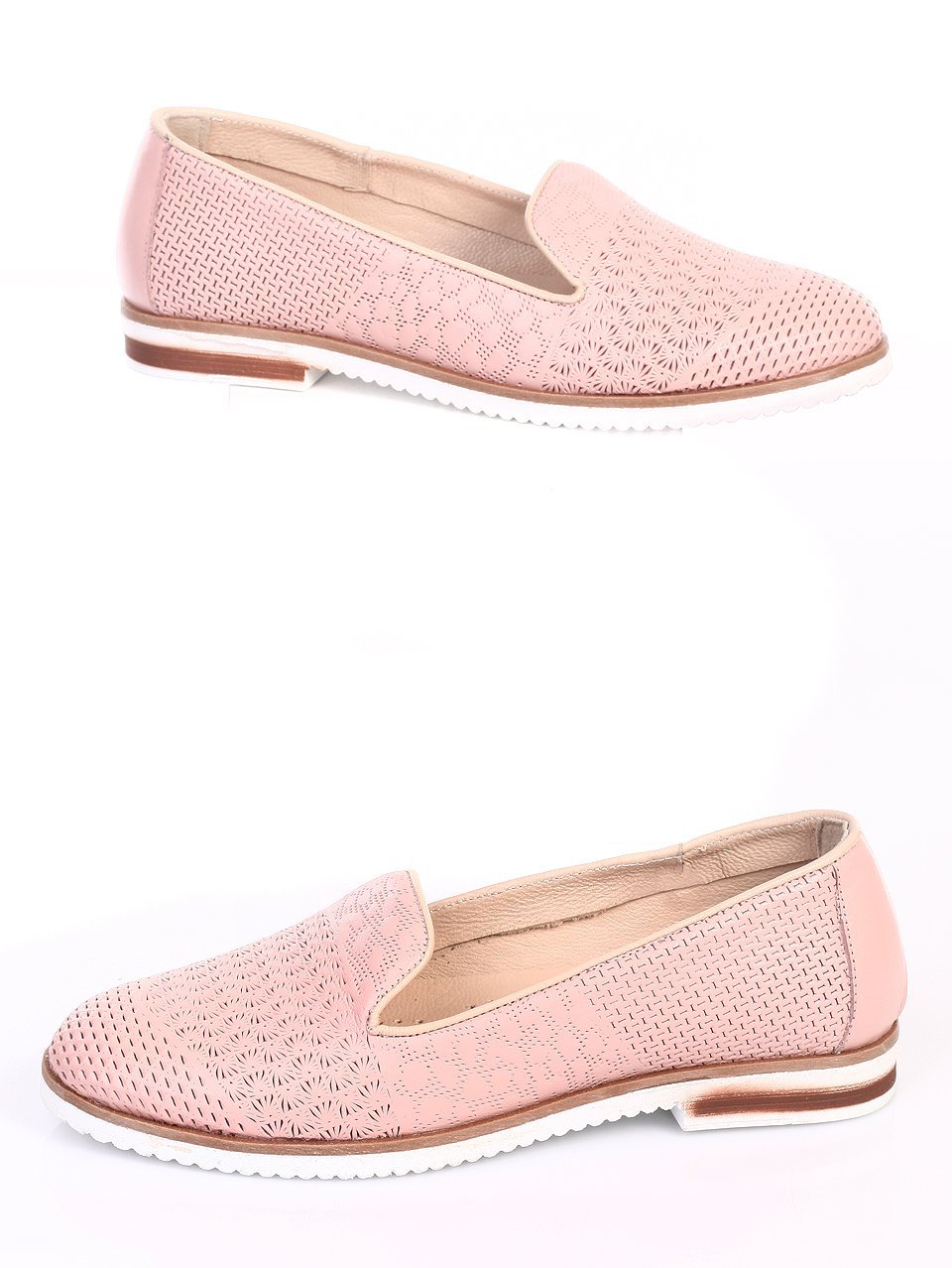 Ежедневни дамски обувки от естествена кожа 3AT-17636 pink
