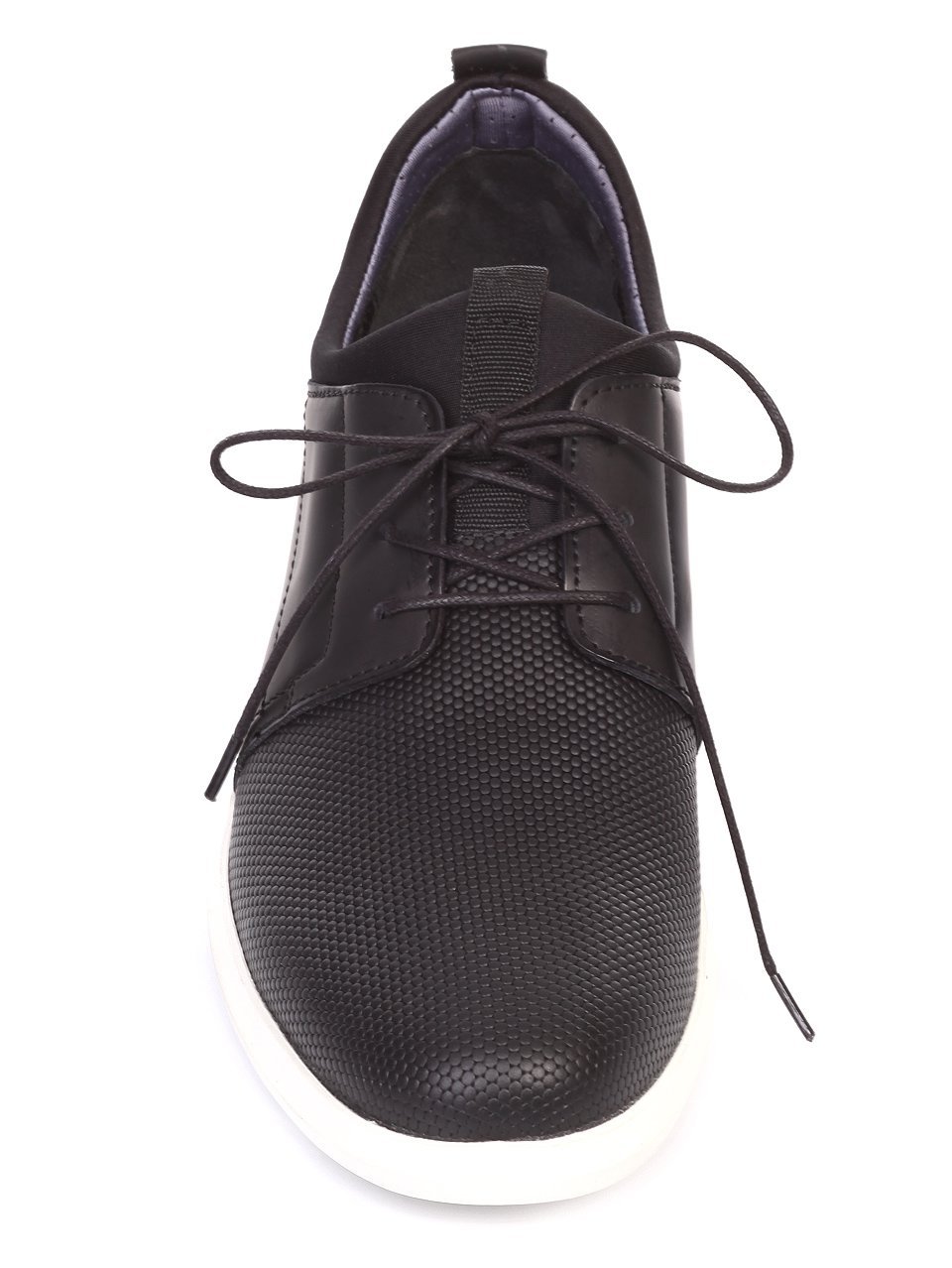 Ежедневни мъжки обувки от естествена кожа в черно 8Y6742-7464 black