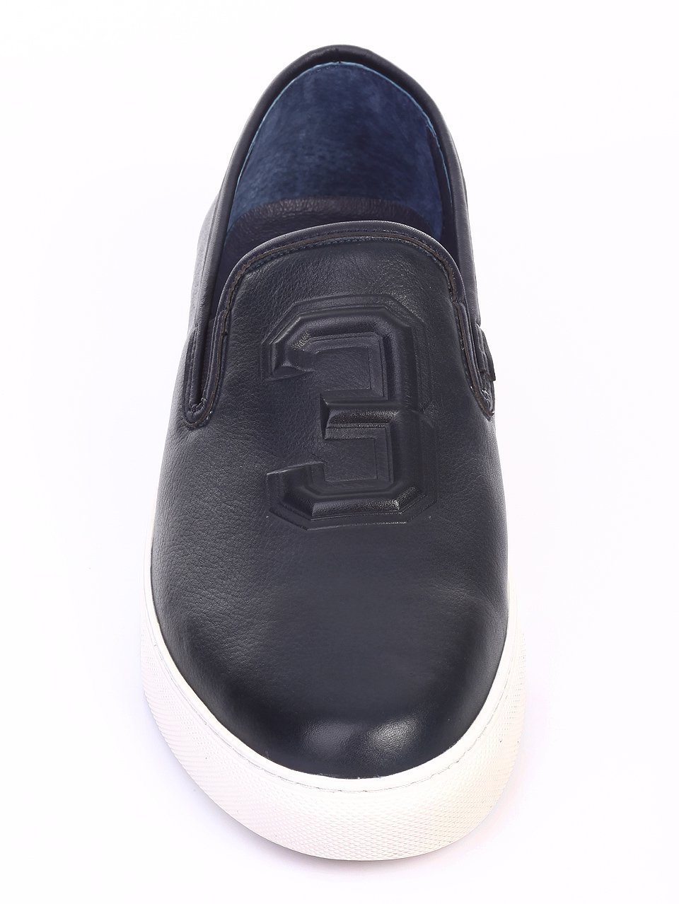 Спортно-елегантни мъжки обувки от естествена кожа 7N-17386 navy