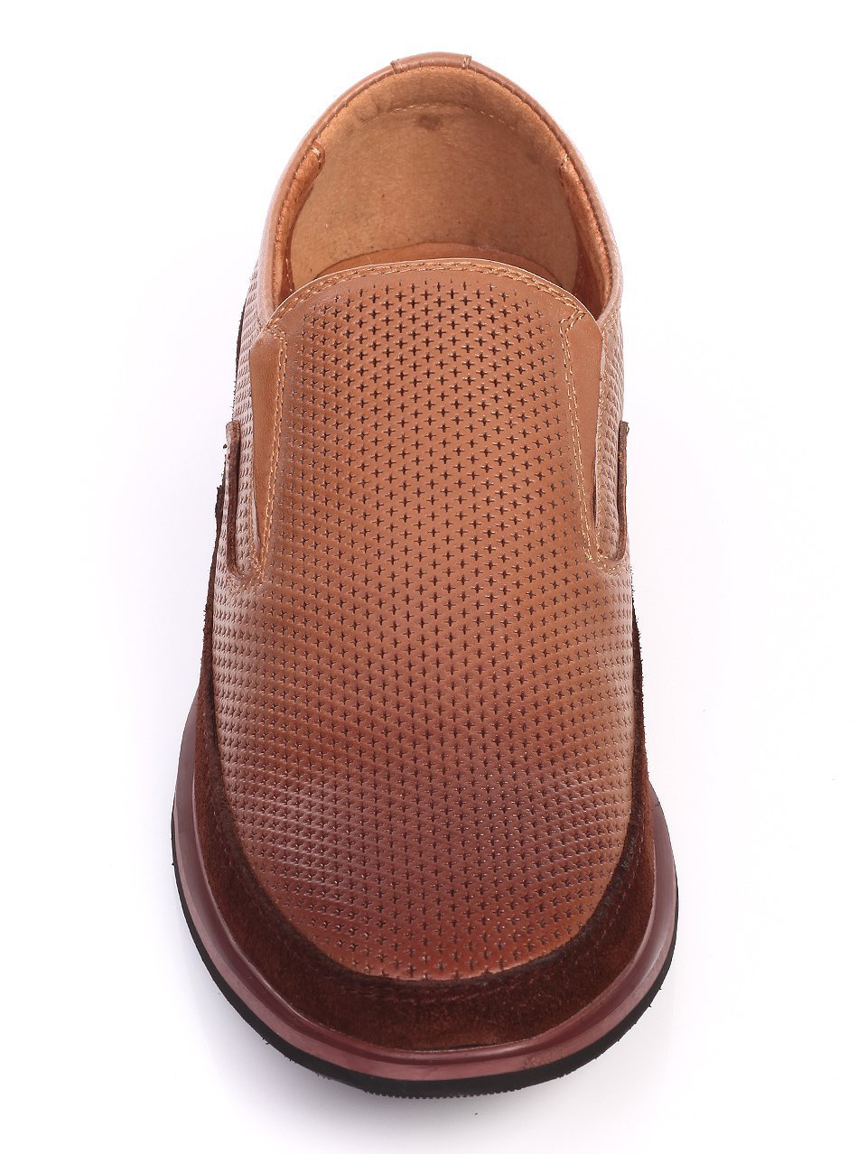 Спортно-елегантни мъжки обувки от естествена кожа 7N-17418 brown
