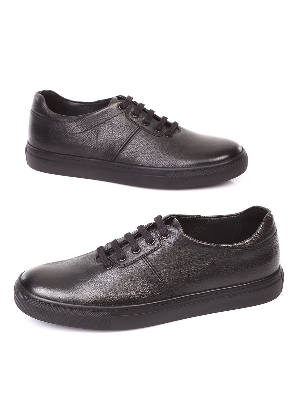Спортно-елегантни мъжки обувки от естествена кожа 7AT-171187 black