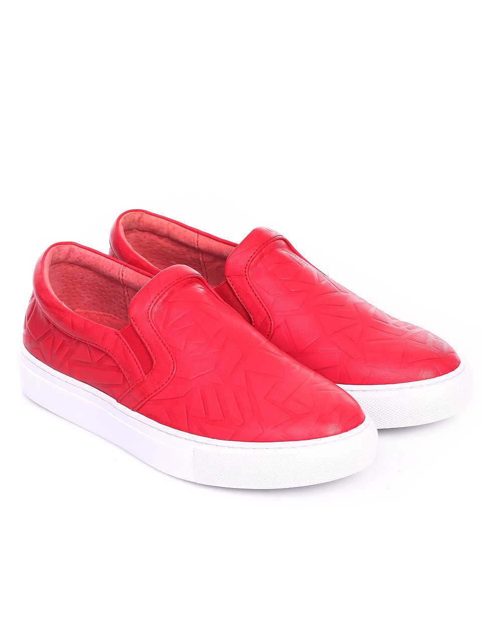 Ежедневни дамски обувки от естествена кожа 3I-17272 red