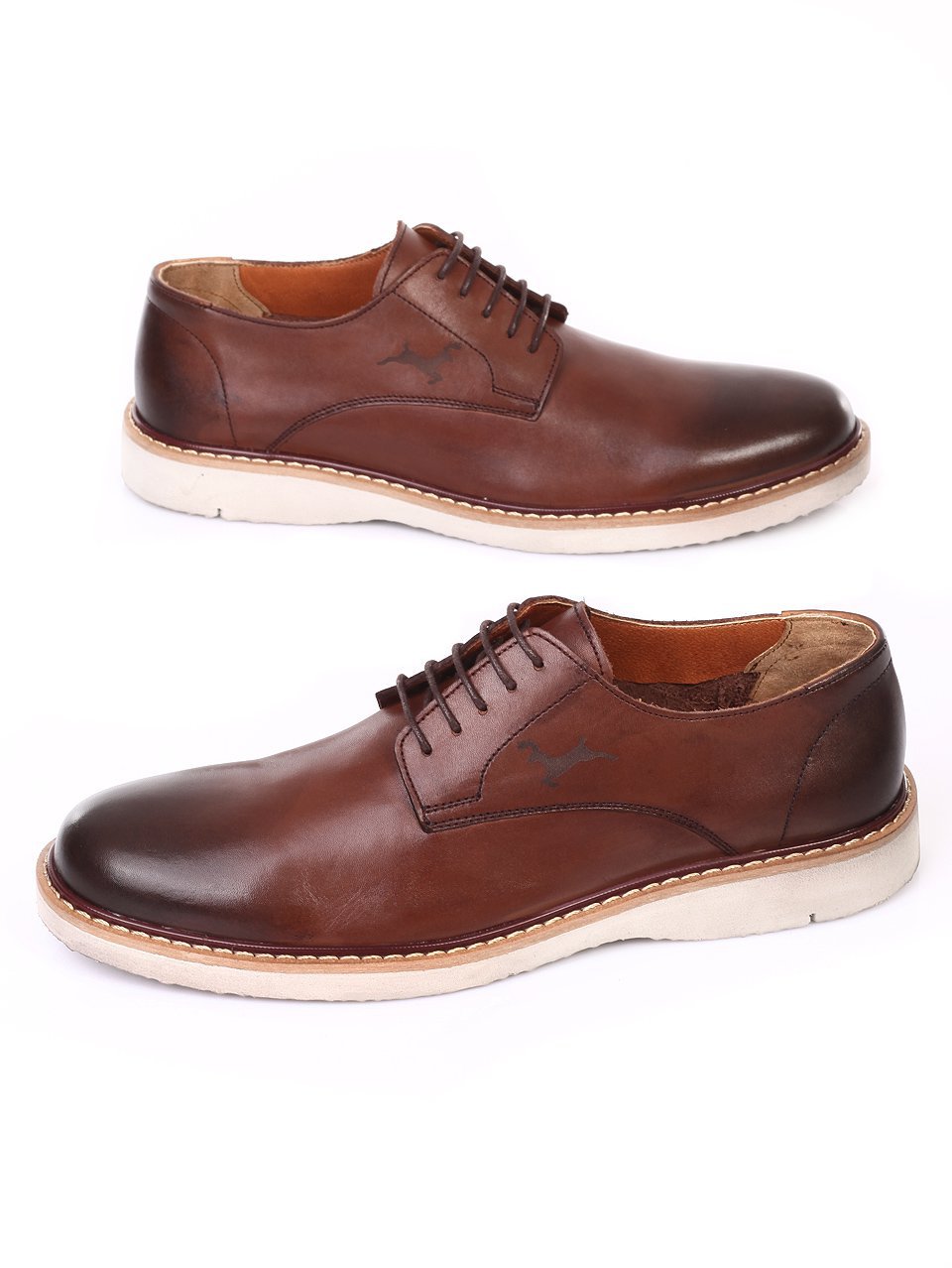 Официални мъжки обувки от естествена кожа 7AT-18562 coffee 