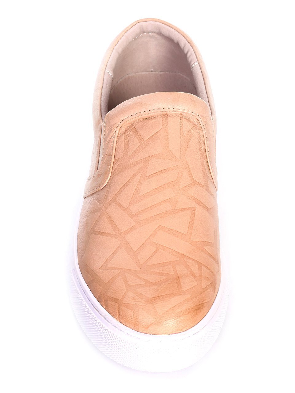 Ежедневни дамски обувки от естествена кожа 3I-17272 beige