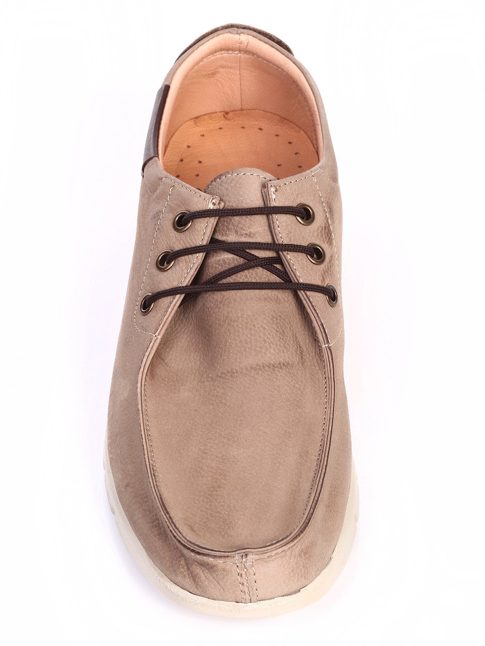 Спортно-елегантни мъжки обувки от естествена кожа 7AT-17609 brown