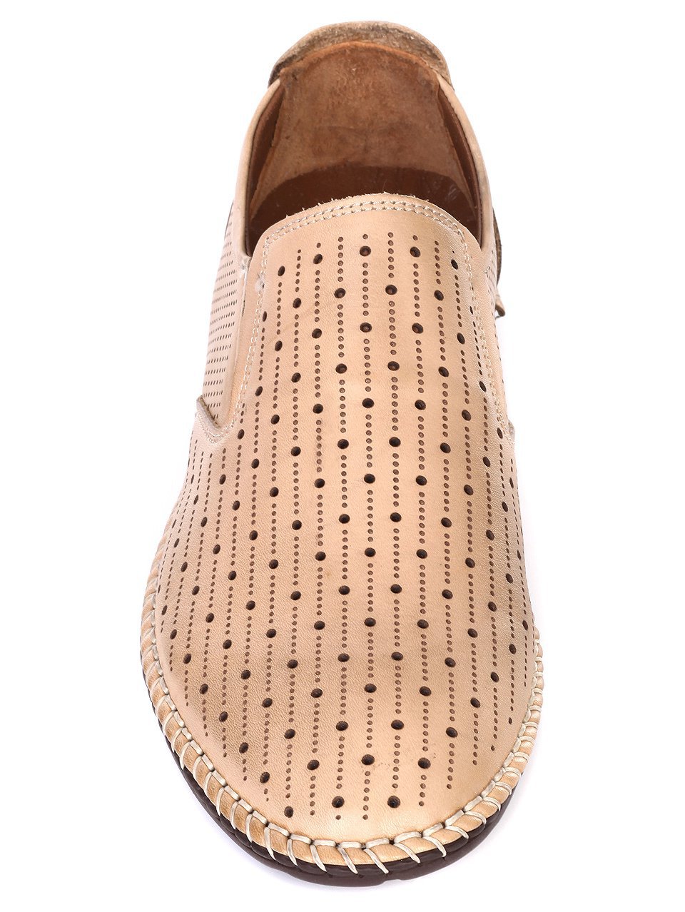 Ежедневни мъжки обувки от естествена кожа в бежово 7AT-18584 beige