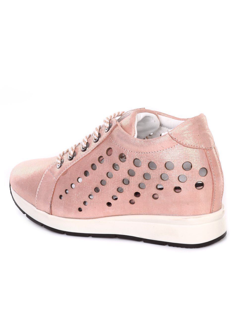 Ежедневни дамски обувки от естествена кожа 3AT-18535 pink