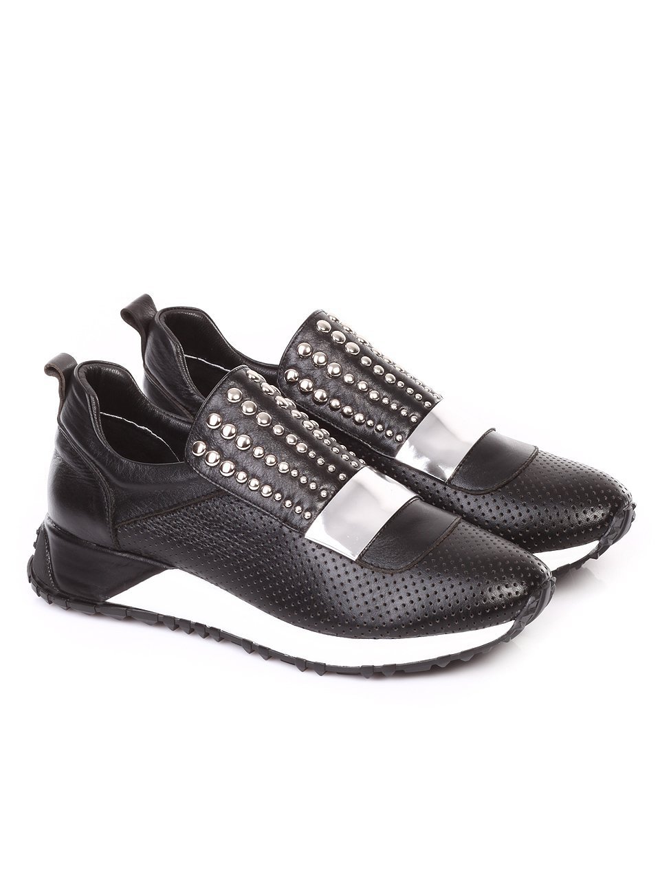 Ежедневни дамски обувки от естествена кожа 3AT-18550 black
