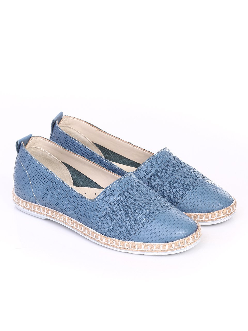 Ежедневни дамски обувки от естествена кожа 3AB-17648 blue