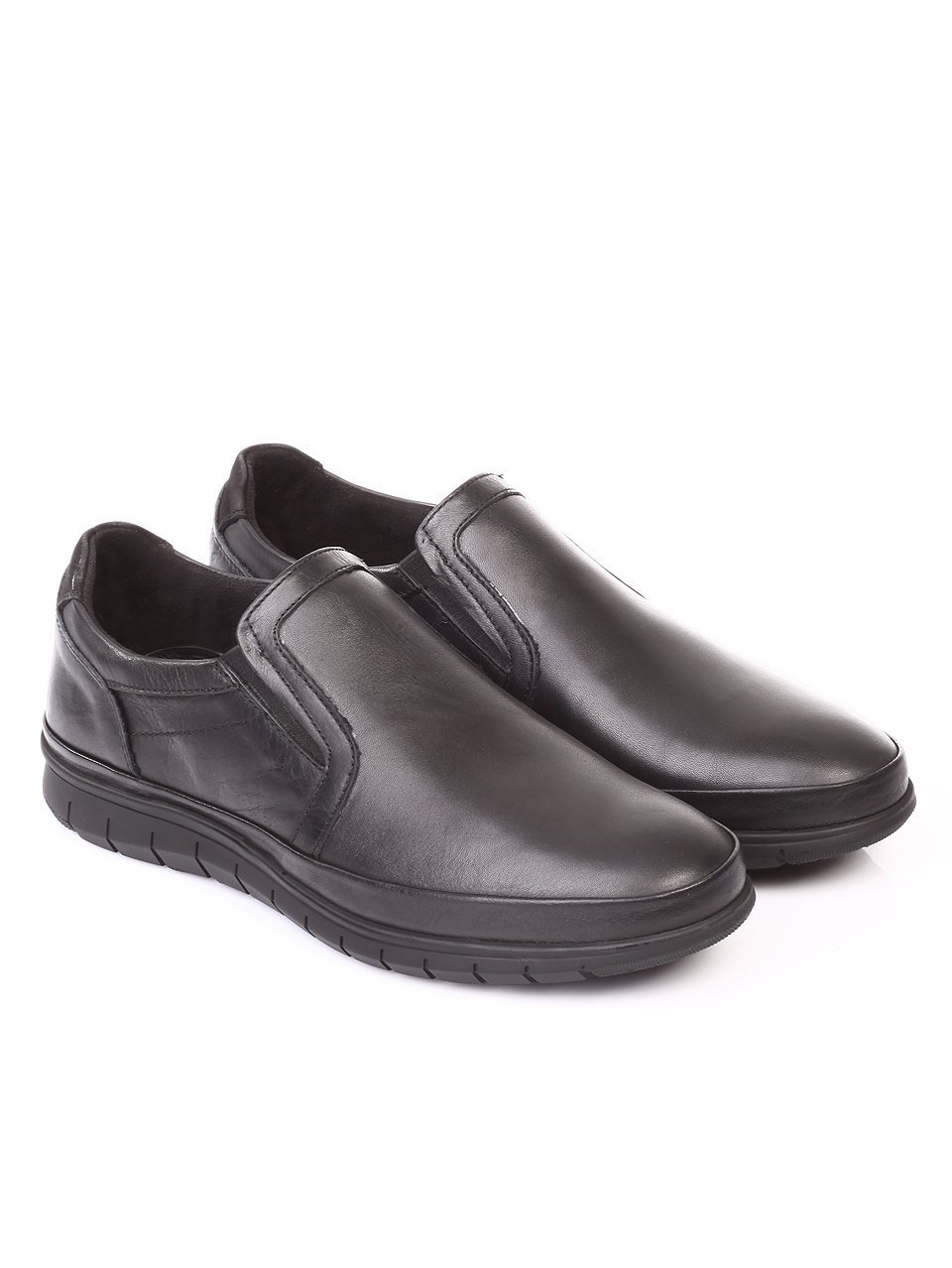Спортно-елегантни мъжки обувки от естествена кожа 7AT-171199 black