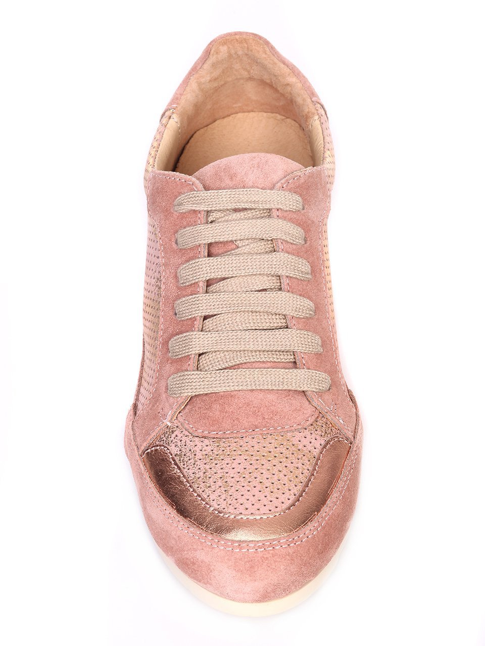 Дамски обувки от естествена кожа и естествен велур 3AB-17554 pink