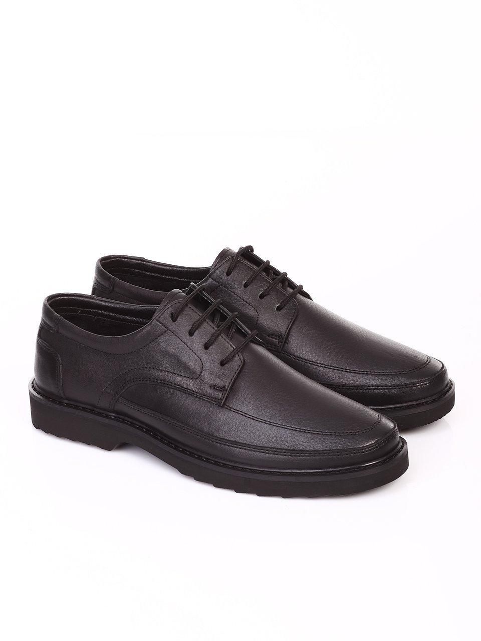 Спортно-елегантни мъжки обувки от естествена кожа  7AT-16885 black