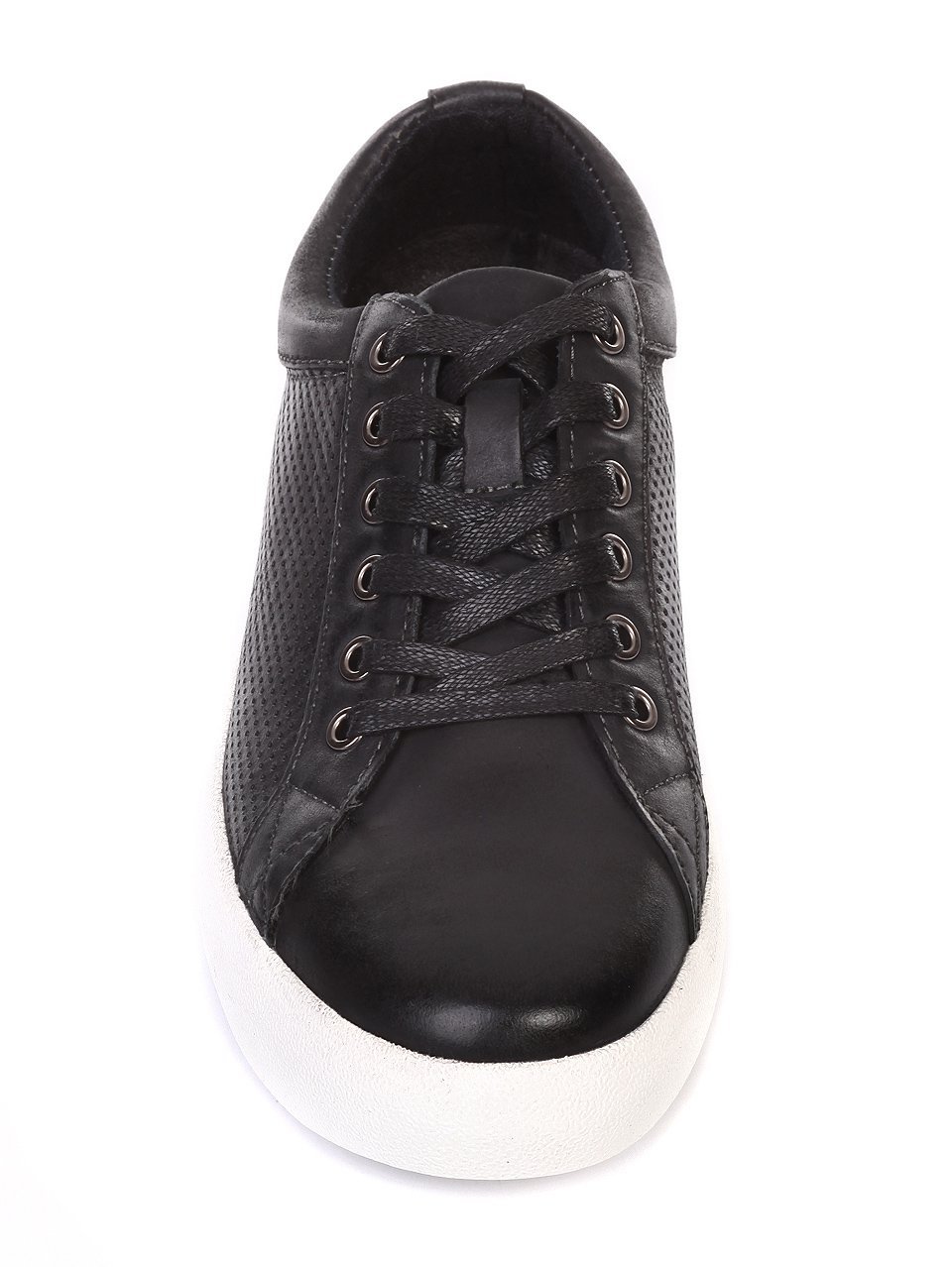 Ежедневни мъжки обувки от естествен набук в черно 7N-18121 black