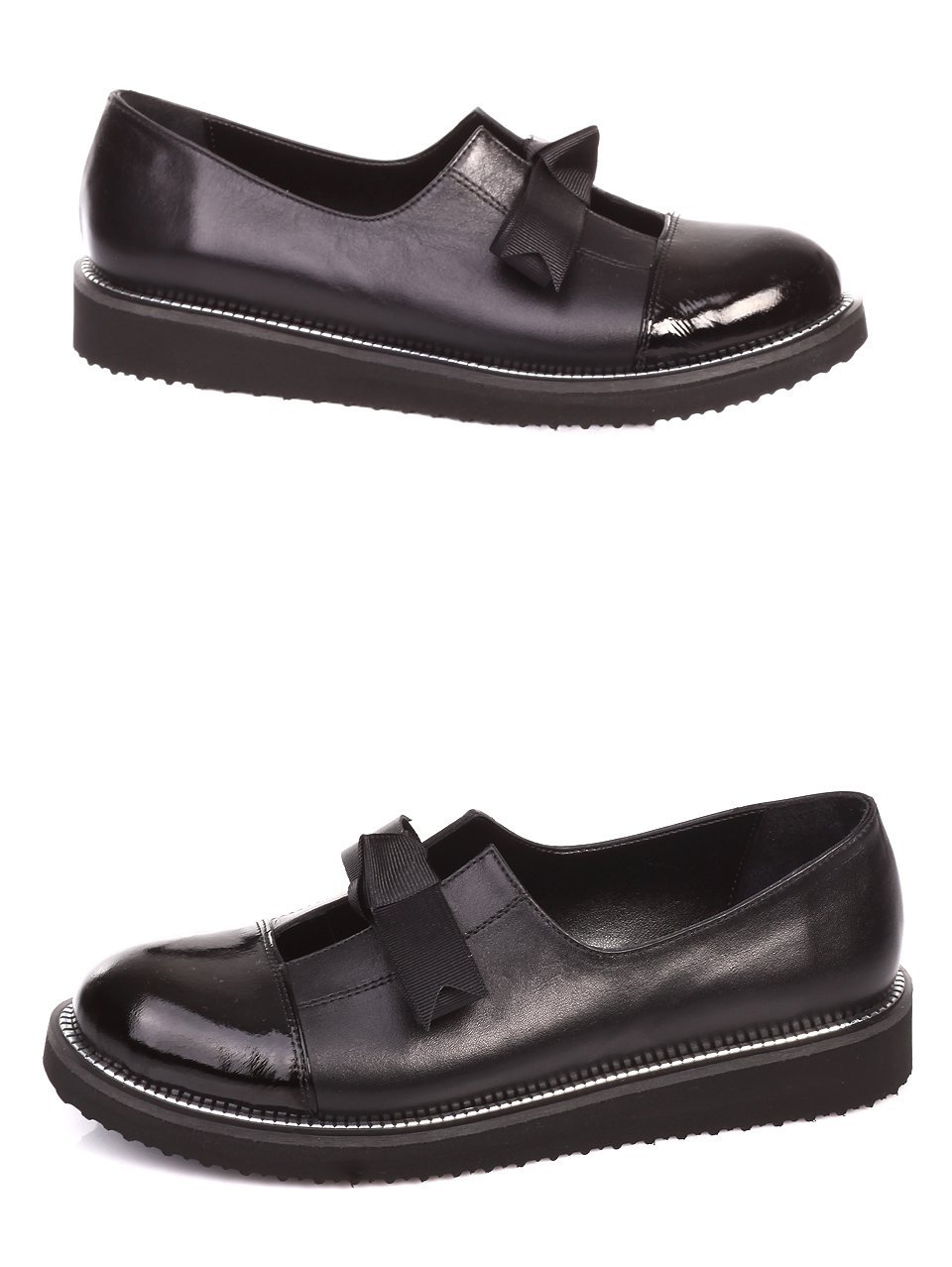 Дамски обувки от естествена кожа и лак 3AT-17618 black